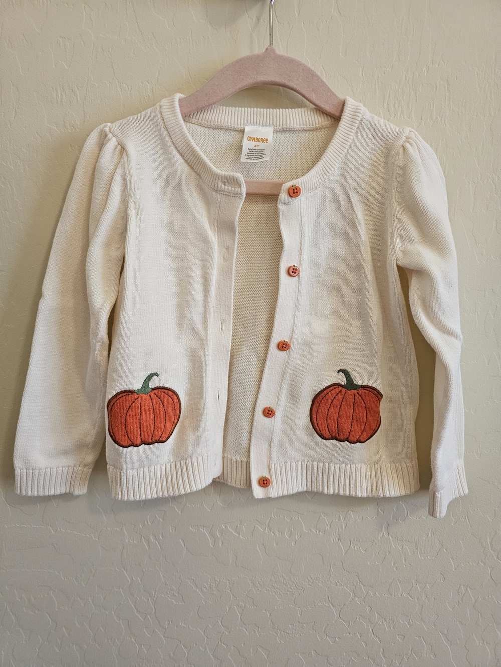 Gymboree Fall Pumpkin Kids Cardigan 4T